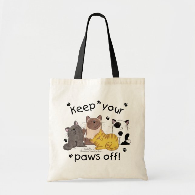 Keep Your Paws Off (cats) Tote Bag (Front)