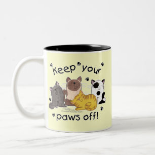 Keep Your Paws Off (cats) Two-Tone Coffee Mug