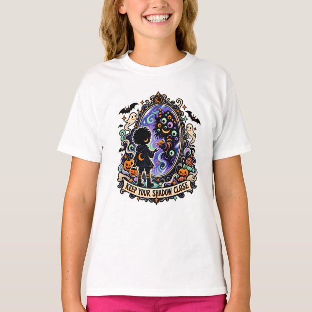 Keep Your Shadow Close Halloween Mirror T-Shirt (Front)