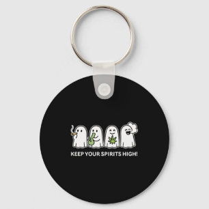 Keep Your Srits High Ghost Smoking Weed Halloween  Key Ring