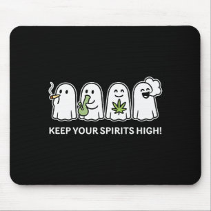 Keep Your Srits High Ghost Smoking Weed Halloween Mouse Mat