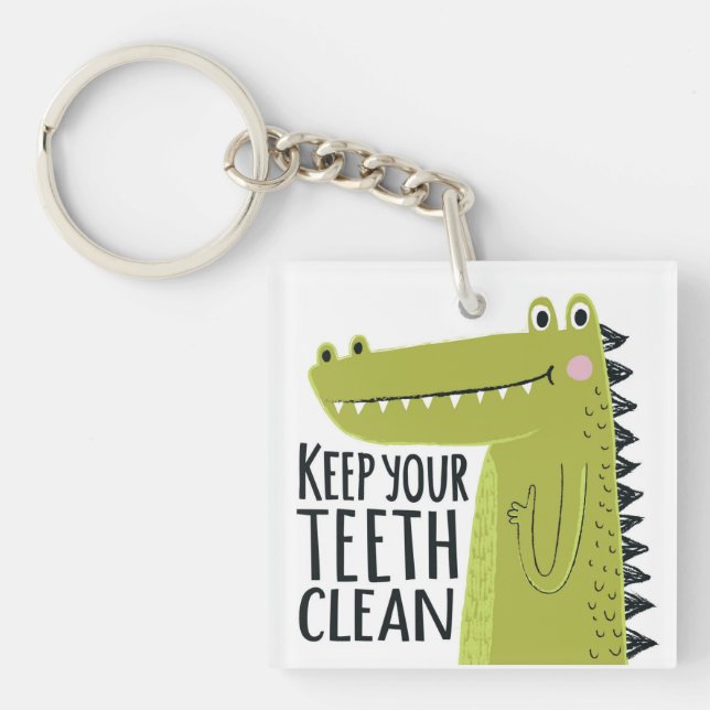 Keep Your Teeth Clean Key Ring (Front)