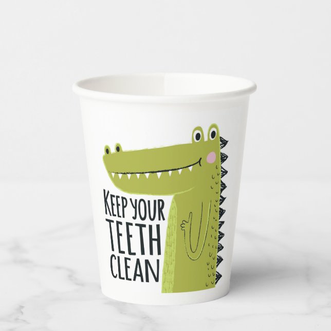 Keep Your Teeth Clean Paper Cups (Left)