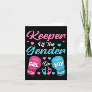 Keeper Of Gender Boxing Gender Reveal Family Party Card