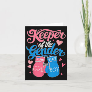 Keeper Of Gender Boxing Gender Reveal Family Party Card