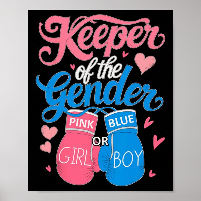 Keeper Of Gender Boxing Gender Reveal Family Party Poster (Front)