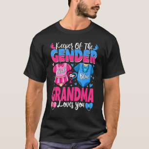 Keeper Of Gender Grandma Loves You Pink Or Blue Ba T-Shirt