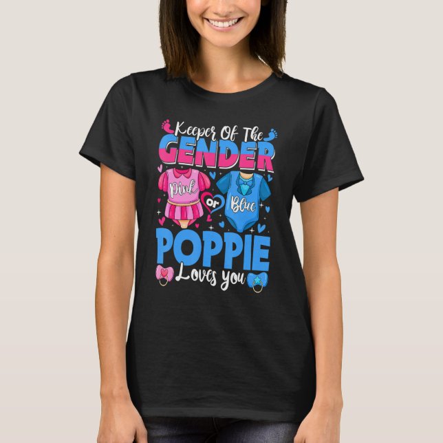Keeper Of Gender Poppie Loves You Pink Or Blue Bab T-Shirt (Front)