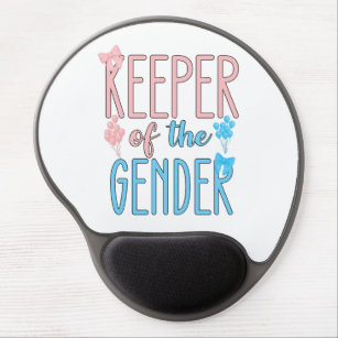 Keeper Of Gender Reveal Boy Girl Pink Blue Gel Mouse Mat