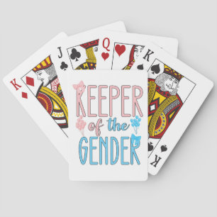 Keeper Of Gender Reveal Boy Girl Pink Blue Playing Cards