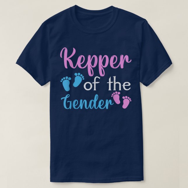 Keeper Of Gender Reveal Party Baby Announcement Pr T-Shirt (Design Front)