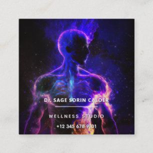 Keeper of Light   Energy Figure Square Business Card