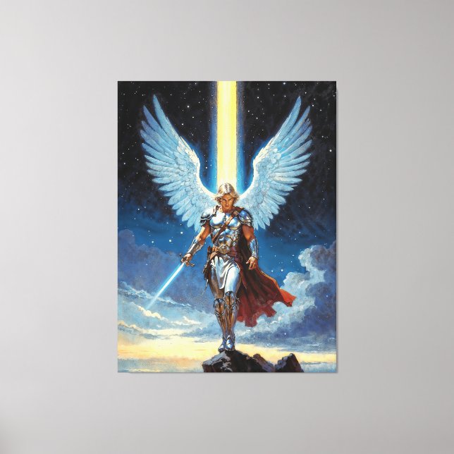 Keeper of the Celestial Gate Archangel Michael Canvas Print (Front)