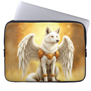 Keeper of the Dawn – The White Winged Wolf.  Laptop Sleeve