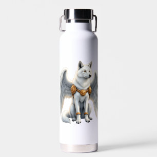 Keeper of the Dawn – The White Winged Wolf.  Water Bottle