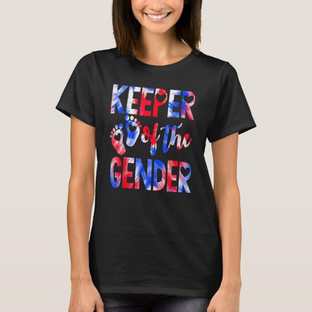 Keeper Of The Gender 4th Of July Baby Gender Revea T-Shirt (Front)