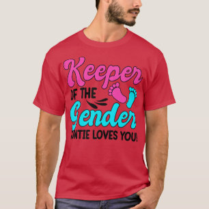 Keeper Of The Gender Auntie Gender Reveal Party T-Shirt