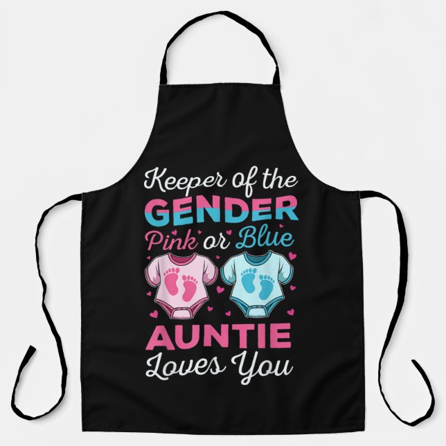 Keeper Of The Gender Auntie Loves You Baby Apron (Front)