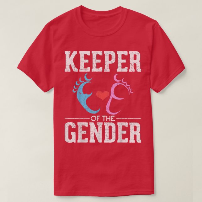 Keeper Of The Gender Baby Party Funny Gender Revea T-Shirt (Design Front)