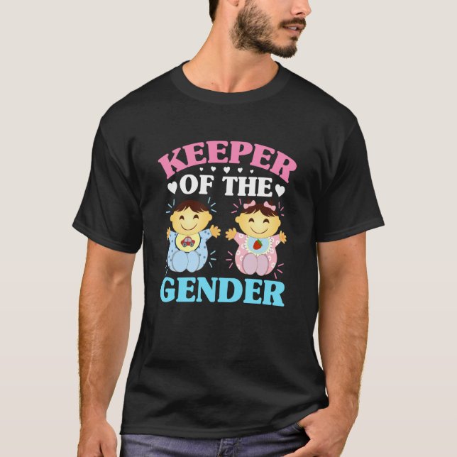 Keeper of the Gender Baby Party Gender Reveal Anno T-Shirt (Front)