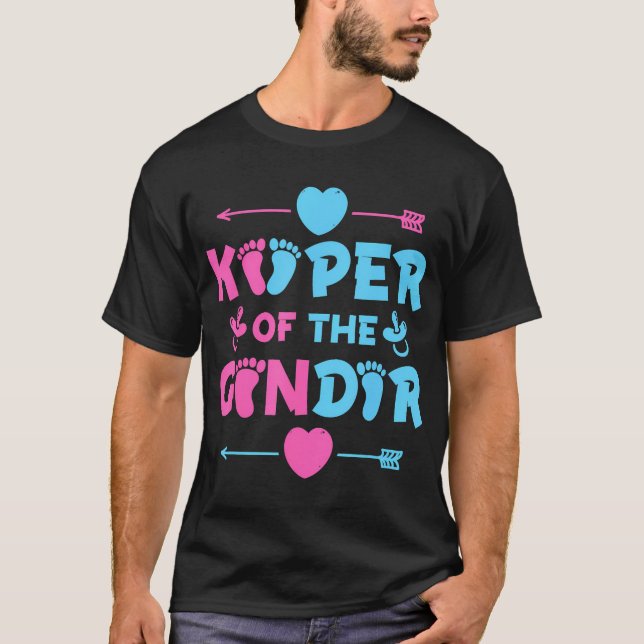 Keeper Of The Gender Baby Party Gender Reveal Anno T-Shirt (Front)