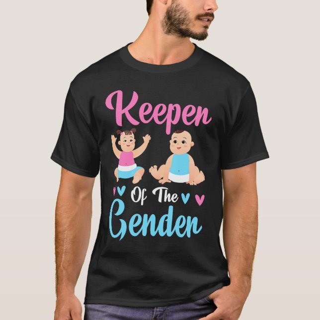 Keeper of the Gender Baby Party Gender Reveal Anno T-Shirt (Front)