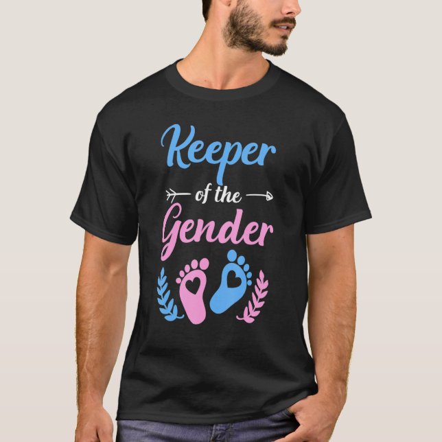Keeper Of The Gender Baby Shower Party T-Shirt (Front)