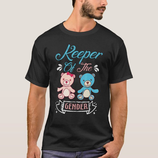 Keeper of the Gender Bears in blue and pink  party T-Shirt (Front)