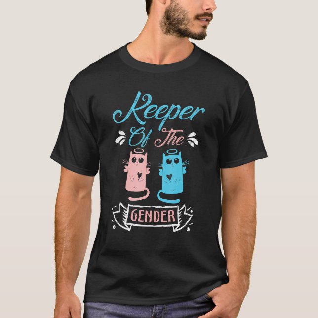 Keeper of the Gender Cute cats in blue and pink  p T-Shirt (Front)
