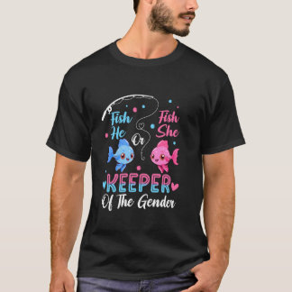 Keeper Of The Gender Fish He Or Fish Gender Reveal T-Shirt