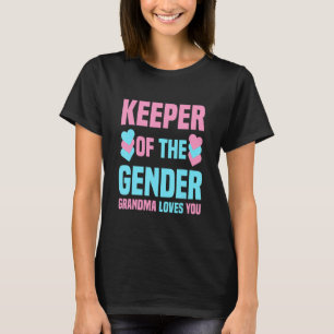 Keeper Of The Gender Grandma Loves You Baby Announ T-Shirt