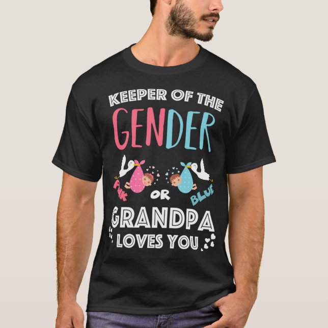 Keeper of the Gender Grandpa - Gender Reveal Party T-Shirt (Front)