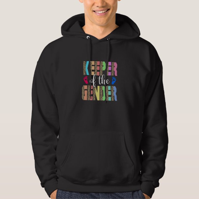 Keeper of the Gender Leopard Gender Reveal Party Hoodie (Front)