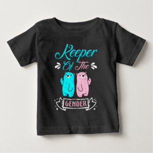 Keeper of the Gender Pink and Blue Teddy Bear Baby T-Shirt