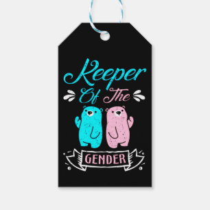 Keeper of the Gender Pink and Blue Teddy Bear Gift Tags