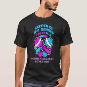 Keeper of the Gender Pink Blue Gender Reveal Boy G T-Shirt