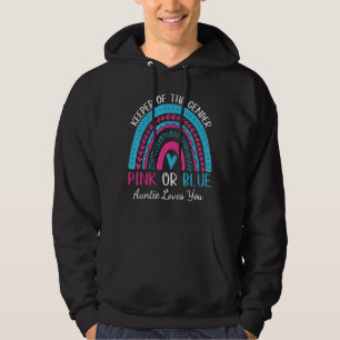 Keeper Of The Gender Pink Or Blue Auntie Loves You Hoodie