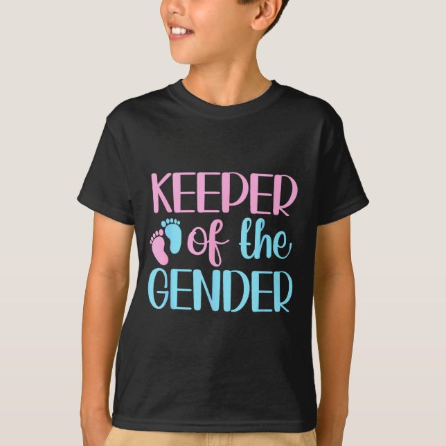 Keeper Of The Gender Pregnancy Announcement Gender T-Shirt (Front)