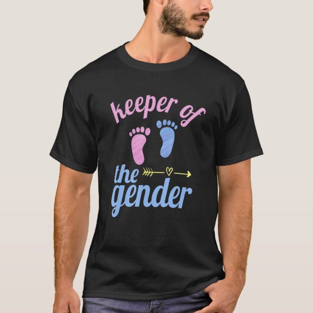 Keeper Of The Gender - Pregnancy Baby Shower T-Shirt (Front)