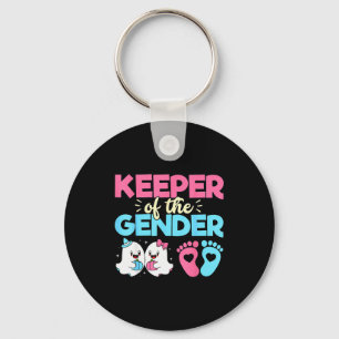 Keeper Of The Gender Pumpkin Halloween Baby Gender Key Ring