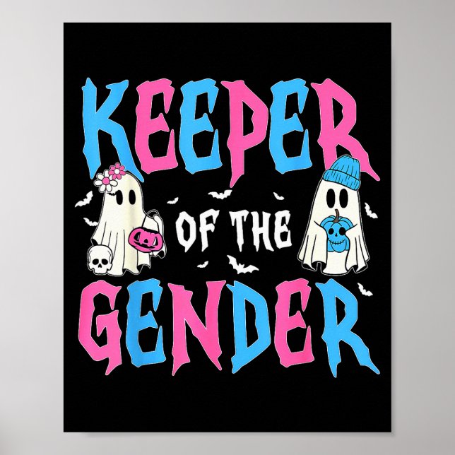 Keeper Of The Gender Pumpkin Halloween Baby Gender Poster (Front)