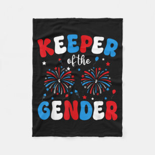 Keeper Of The Gender Reveal 4th July Fireworks Fleece Blanket
