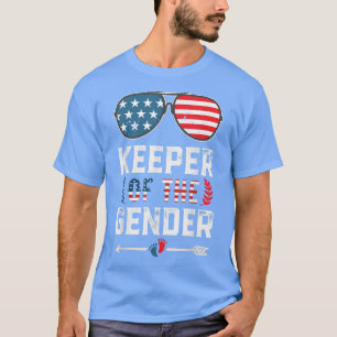 Keeper Of The Gender Reveal 4th Of July US Flag Su T-Shirt