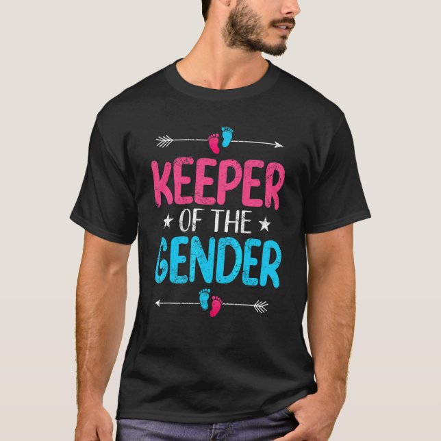 Keeper Of The Gender Reveal Baby Announcement Part T-Shirt (Front)