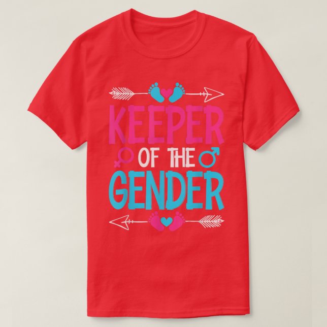 Keeper Of The Gender Reveal Baby Announcement Part T-Shirt (Design Front)