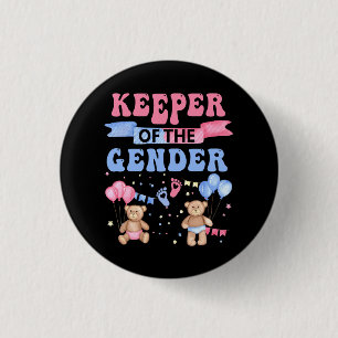 Keeper Of The Gender Reveal Baby Bear Balloons Pin