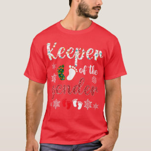 Keeper Of The Gender Reveal Baby Christmas Party T-Shirt