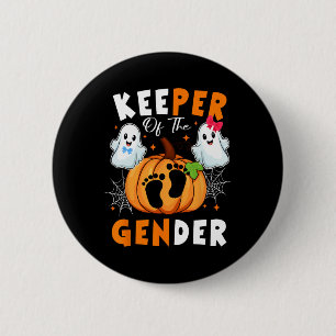 Keeper Of The Gender Reveal Baby Funny Ghost Pumpk 6 Cm Round Badge