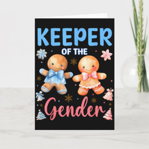 Keeper Of The Gender Reveal Baby Gingerbread Pink Card