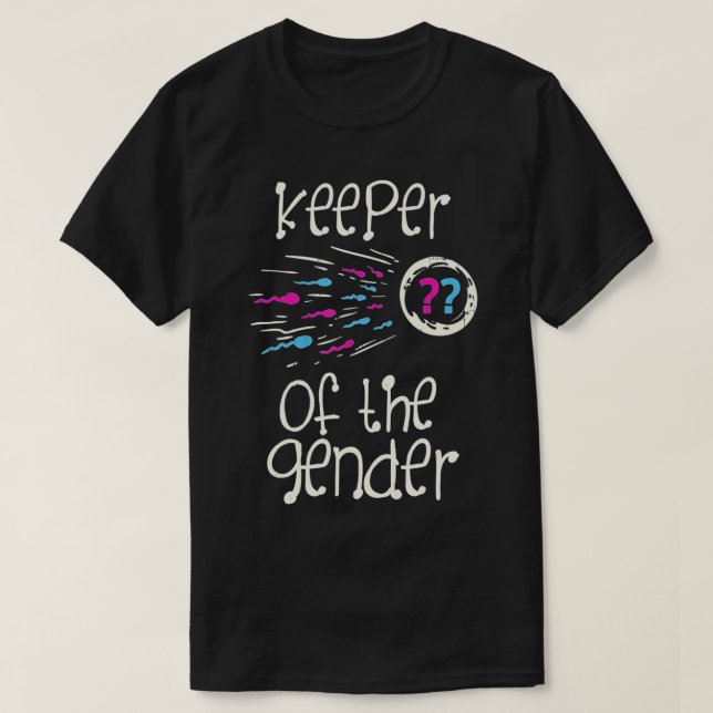 Keeper Of The Gender Reveal Baby Shower Pink Or Bl T-Shirt (Design Front)